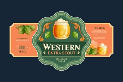 Free Vector | Hand drawn beer label design