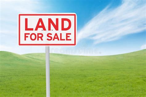 Land For Sale Signboard on Lush Green Field