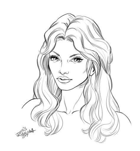 Sketches Of Women Faces Drawings Coloring Pages