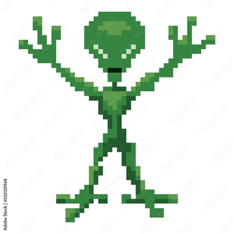 8 bit pixel alien. vector illustration. Vector illustration Stock Vector | Adobe Stock