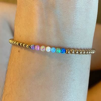 Opal Bracelet, Opal Bead Bracelet, Minimal Bracelet, Opal Gold Bracelet, Tiny Opal Bracelet ...