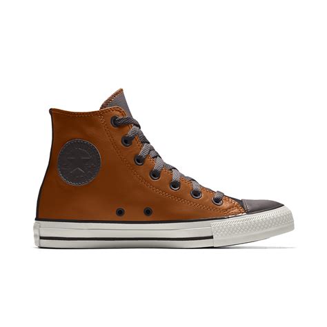 Lyst - Converse Custom Chuck Taylor All Star Leather High Top Shoe in Brown for Men