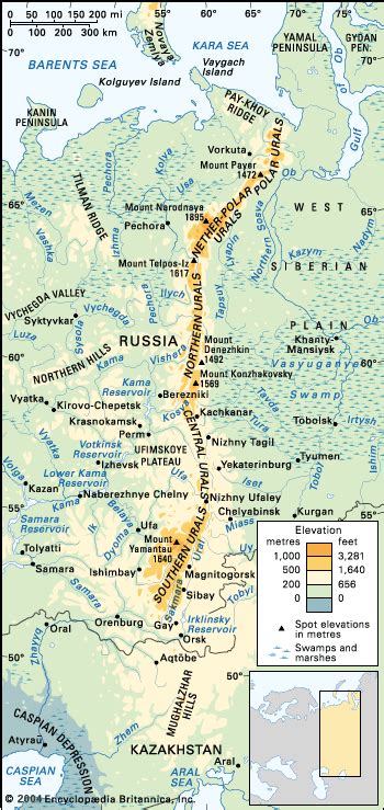 Ural Mountains | Location, Map, Highest Peak, & Facts | Britannica