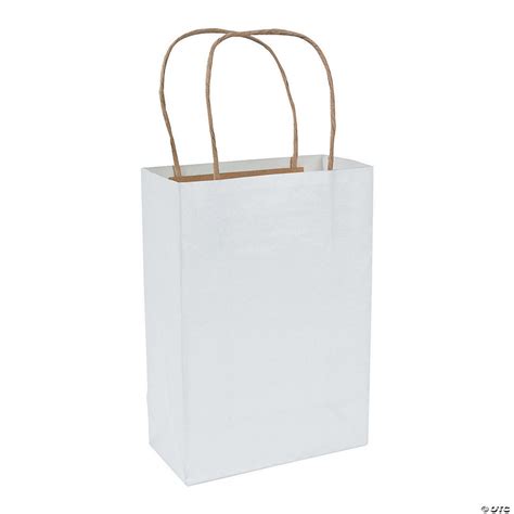 White Medium Kraft Paper Gift Bags - 36 Pc.