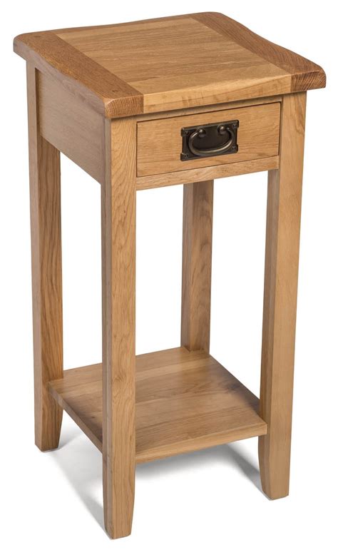 Buy Hallowood Furniture Monchique Oak Tall Console Table with 1 Drawer and Shelf – Solid Wooden ...