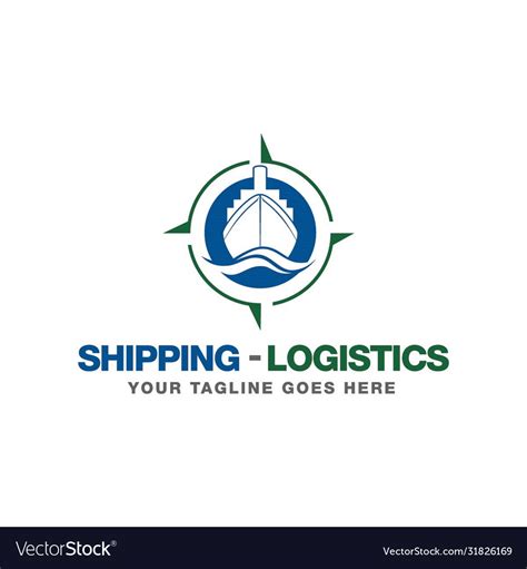 Shipping logistics logo Royalty Free Vector Image