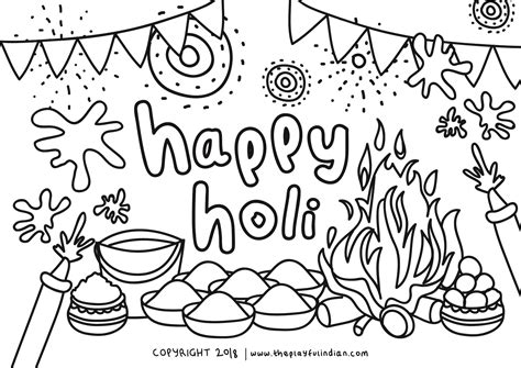 Holi Festival Images For Kids Black And White - Essie Kara-Lynn