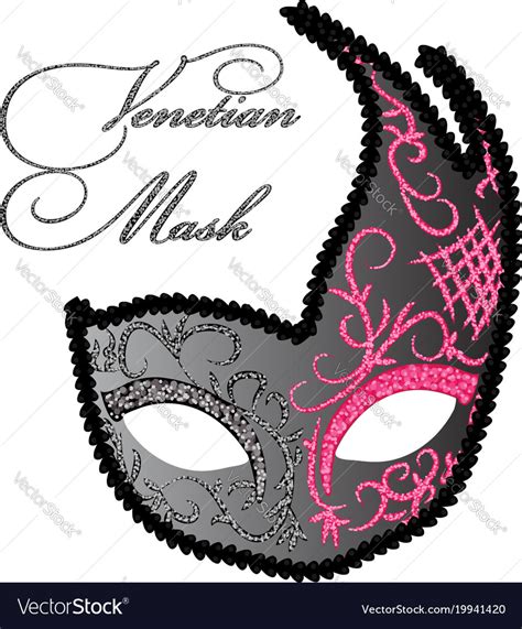 Drawing of venetian mask Royalty Free Vector Image