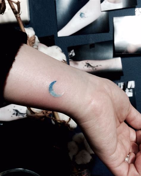 Blue Moon Wrist Tattoo From Blue Whale Ink Design by _park_tae_ Work In ...