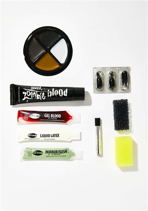 Black Halloween Zombie Makeup Kit | Dolls Kill