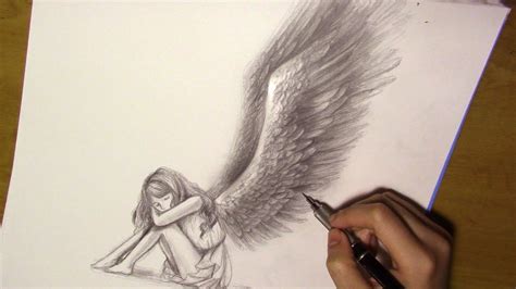 Broken Angel Pencil Drawing - bestpencildrawing