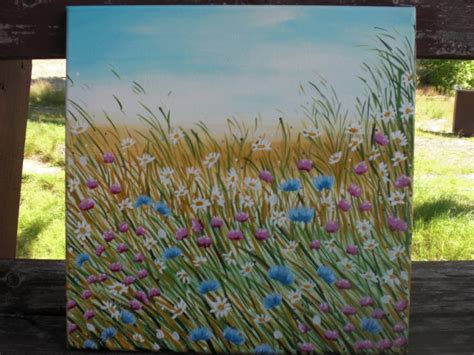 Summer flower field painting | artbymichelle