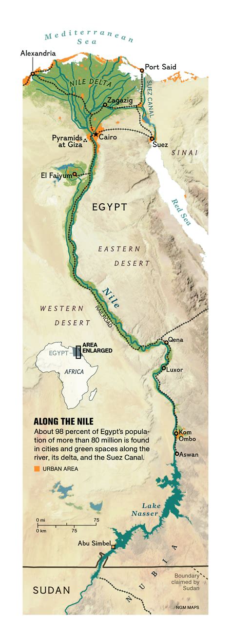 Africa Nile River Map