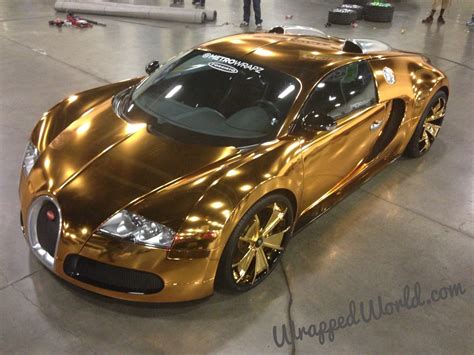 Gold Chrome-wrapped Bugatti Veyron Owned by Flo Rida Looks Grotesque - autoevolution