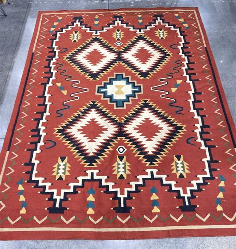 Lot - Large Southwest Navajo Style Geometric Pattern Rug