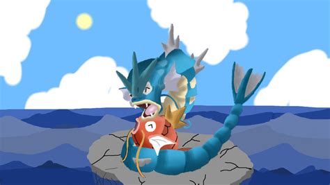 Magikarp and Gyarados by Robenshtiel on DeviantArt