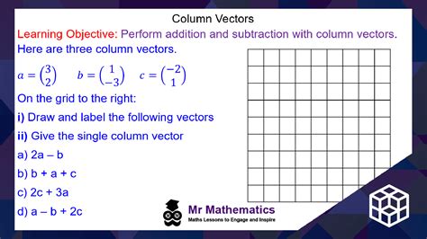 Writing a Single Column Vector - Mr-Mathematics.com