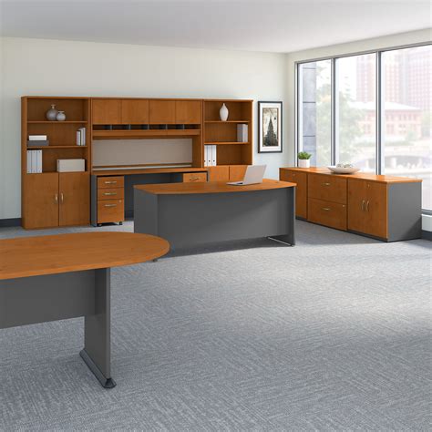 Bush Business Furniture Series C Executive Office Suite with Storage and Conference Table ...