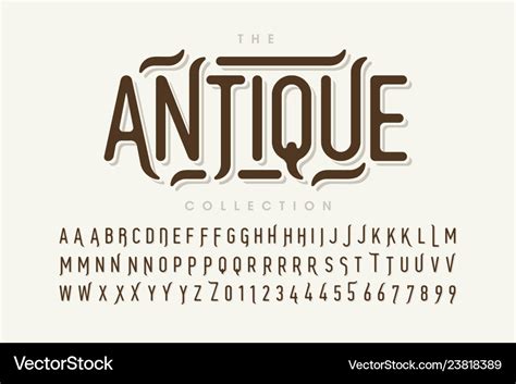 Antique style font design vintage alphabet Vector Image