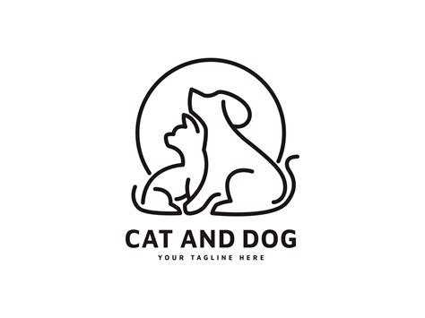 Cat and dog line art template logo by vexperlogo on Dribbble