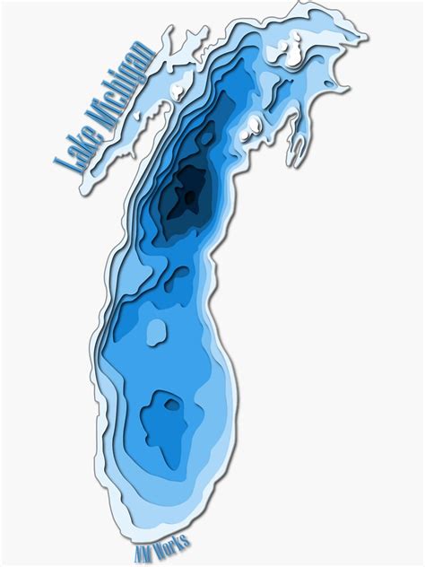 "Lake Michigan Depth Map" Sticker for Sale by Nmworks | Redbubble