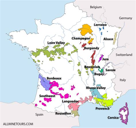 Wine Region Map Of France - Topographic Map World