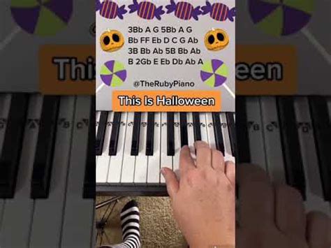 This Is Halloween Piano Tutorial With Letter Notes #Shorts - YouTube