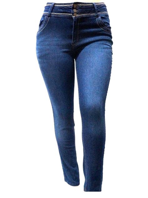 NEW Womens Plus Size Blue Denim Jeans Stretch Skinny High Waist Pants ML8958 - Walmart.com