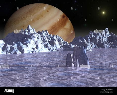 Surface of the Jupiter moon Europa Stock Photo - Alamy