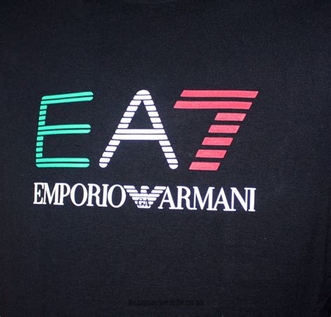 EA7 Emporio Armani Black T-Shirt With Rubberised Logo - T-Shirts from ...