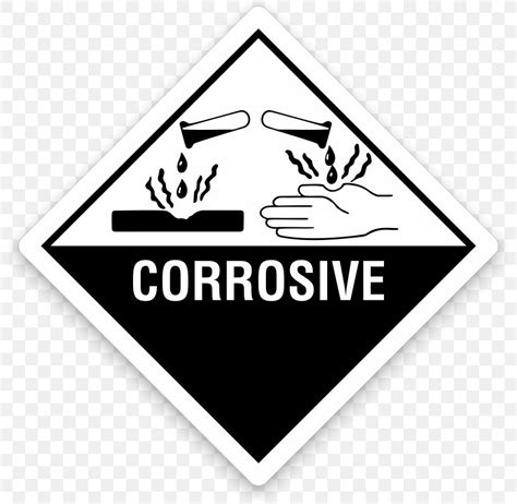 HAZMAT Class 8 Corrosive Substances Dangerous Goods Label Corrosion ...