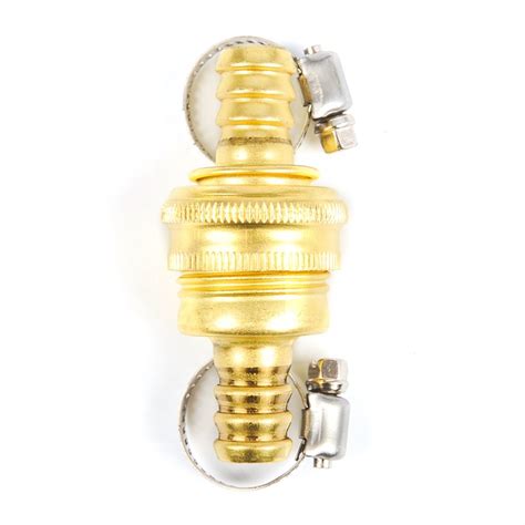 Brass Hose Connector with Clamps 1 / 2in Double Ended