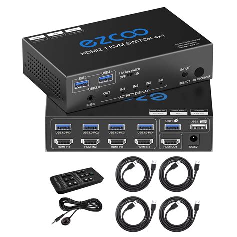 2 in 2 out HDMI Kvm Switch 2 Port Dual Monitor Extended Display 4K 60Hz USB 3.0 HDMI KVM Switch ...