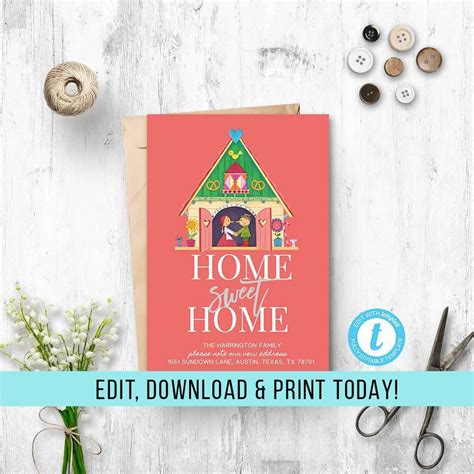 Moving Home Cards Template