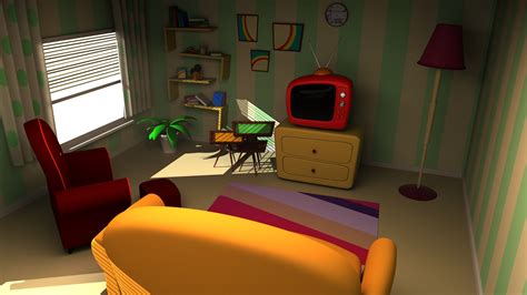 Cartoon living room model - TurboSquid 1631656