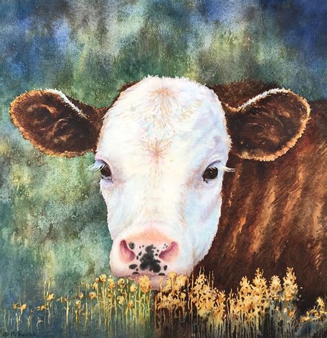 Mary Rollins | WATERCOLOR | "Another Fresh Face" | Cow art, Painting ...