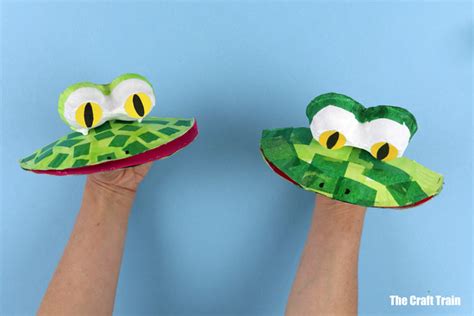 paper plate frog puppet - The Craft Train