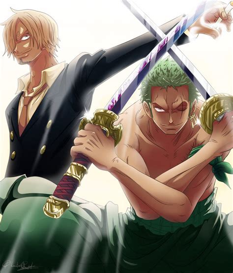 Sanji and Zoro by queenira on DeviantArt