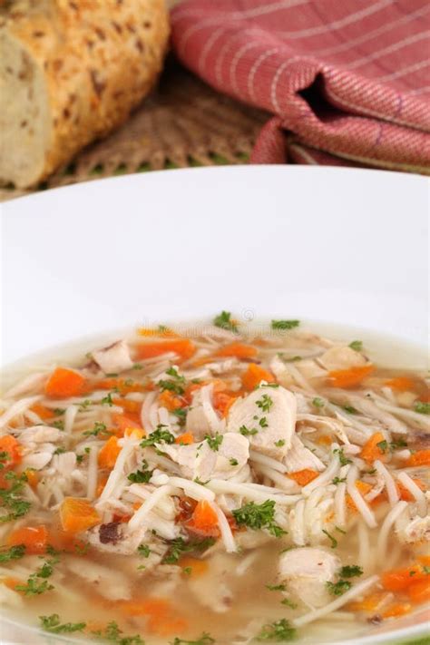 Chicken Soup with Pieces of Meat Stock Photo - Image of cloth, soup: 13893276