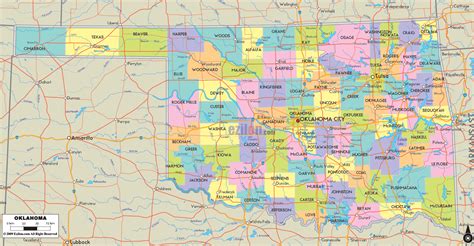 Counties In Oklahoma Map With Cities - Cities And Towns Map