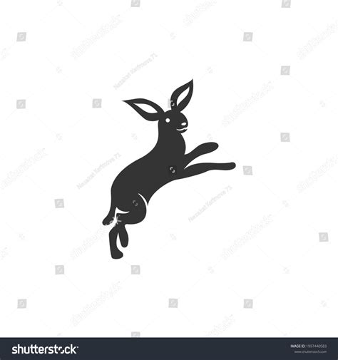 Rabbit Jumping Black Silhouette Vector On Stock Vector (Royalty Free) 1997440583 | Shutterstock