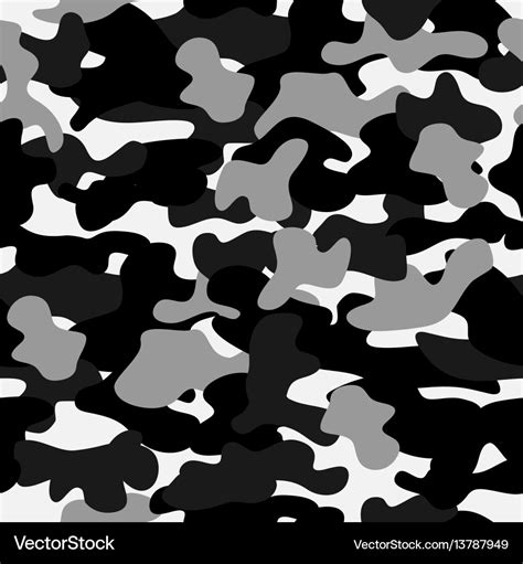 Camouflage seamless pattern in a black white Vector Image