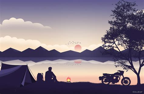 Biker Camping Wallpaper,HD Bikes Wallpapers,4k Wallpapers,Images,Backgrounds,Photos and Pictures