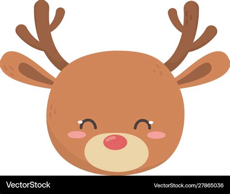 Cute deer head cartoon icon Royalty Free Vector Image