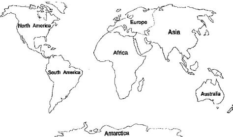 7 Continents Map For Kids | World map coloring page, Maps for kids, World map printable