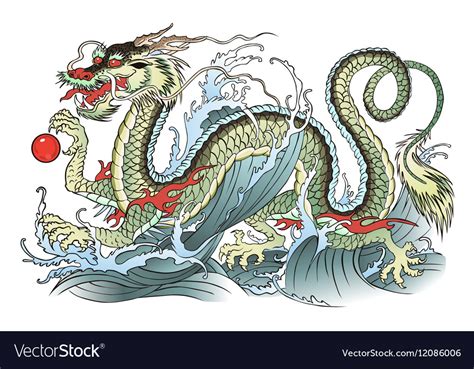 Water dragon Royalty Free Vector Image - VectorStock