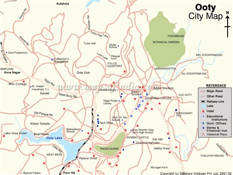 Tourist Map of Ooty, Ooty Map, Map of Ooty, City Map of Ooty, Travel ...