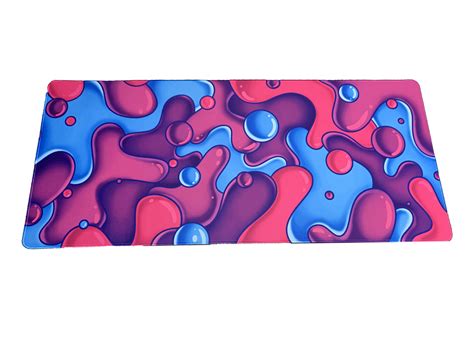 an image of a colorful placemat with liquid drops on it in pink, blue and purple