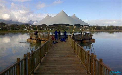 Custom Stretch Tent Installation for a Floating Jetty