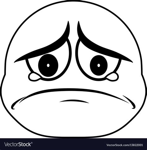 Sad cartoon face Royalty Free Vector Image - VectorStock